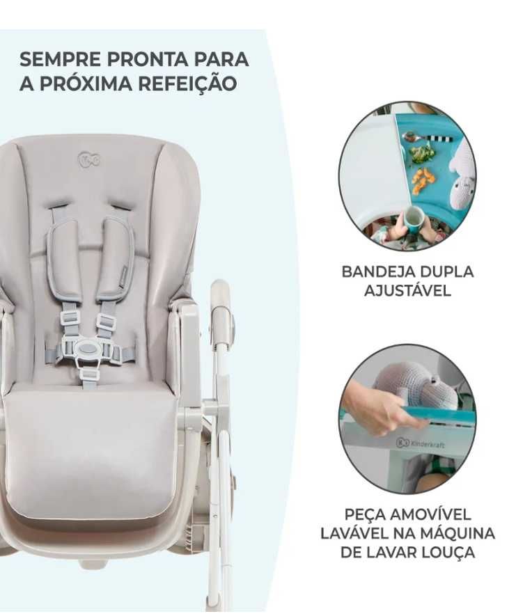 Cadeira de Refeição KINDERKRAFT Yummy Grey