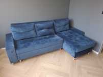 REZERWACJA - Rozkładana sofa narożnik - królewski niebieski