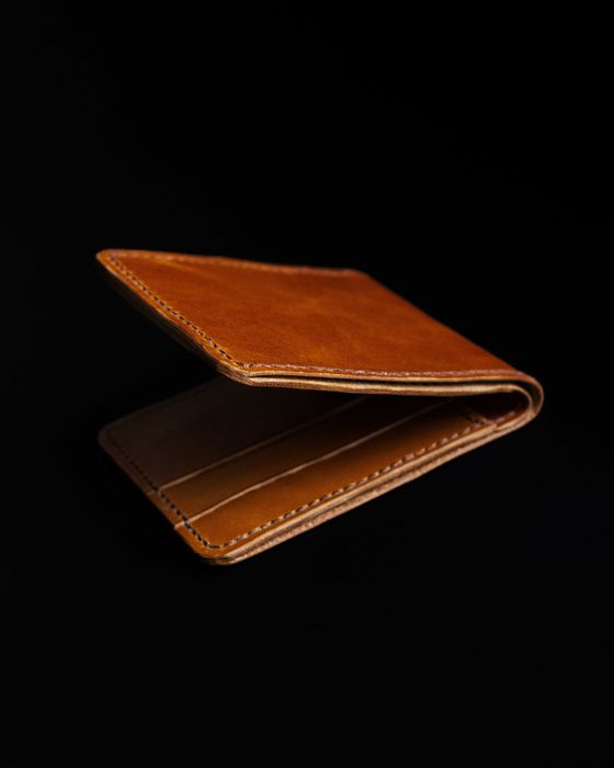 Naturalny brązowy portfel skórzany ręcznie robiony
