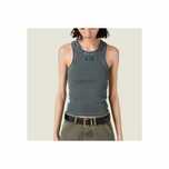 Топ Miu Miu Garment-Dyed Ribbed Knit Jersey Top Grey