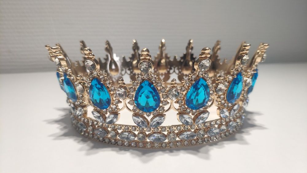 Корона на торт 12,5 см, глітер(харчові блистівки), топери