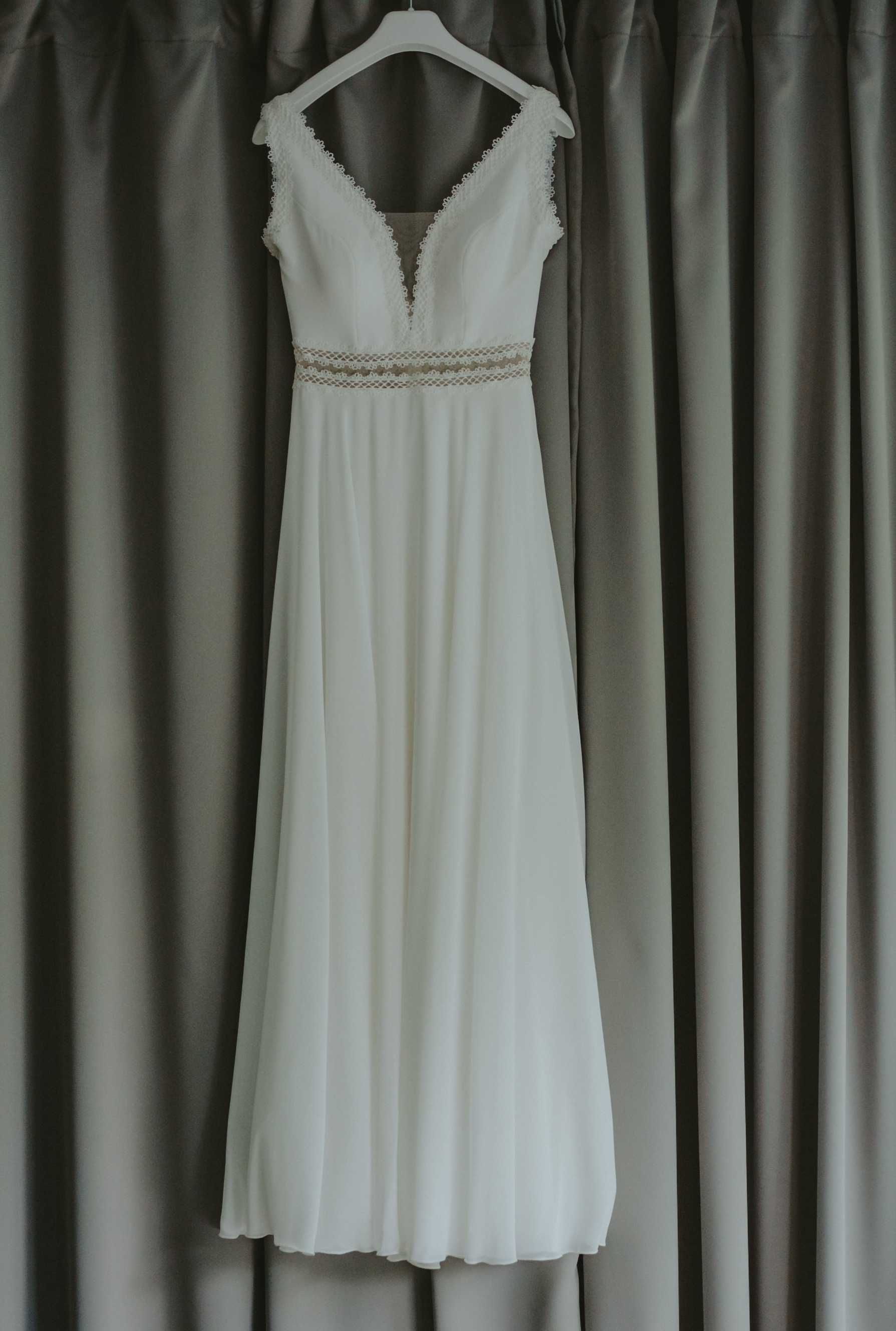 Suknia ślubna rustykalna/ boho r. 34/36