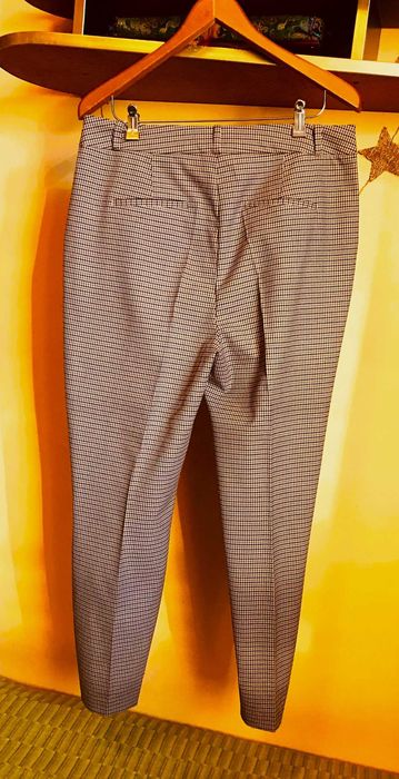 spodnie damskie reserved klasyczne w kant kratka pepitka 42