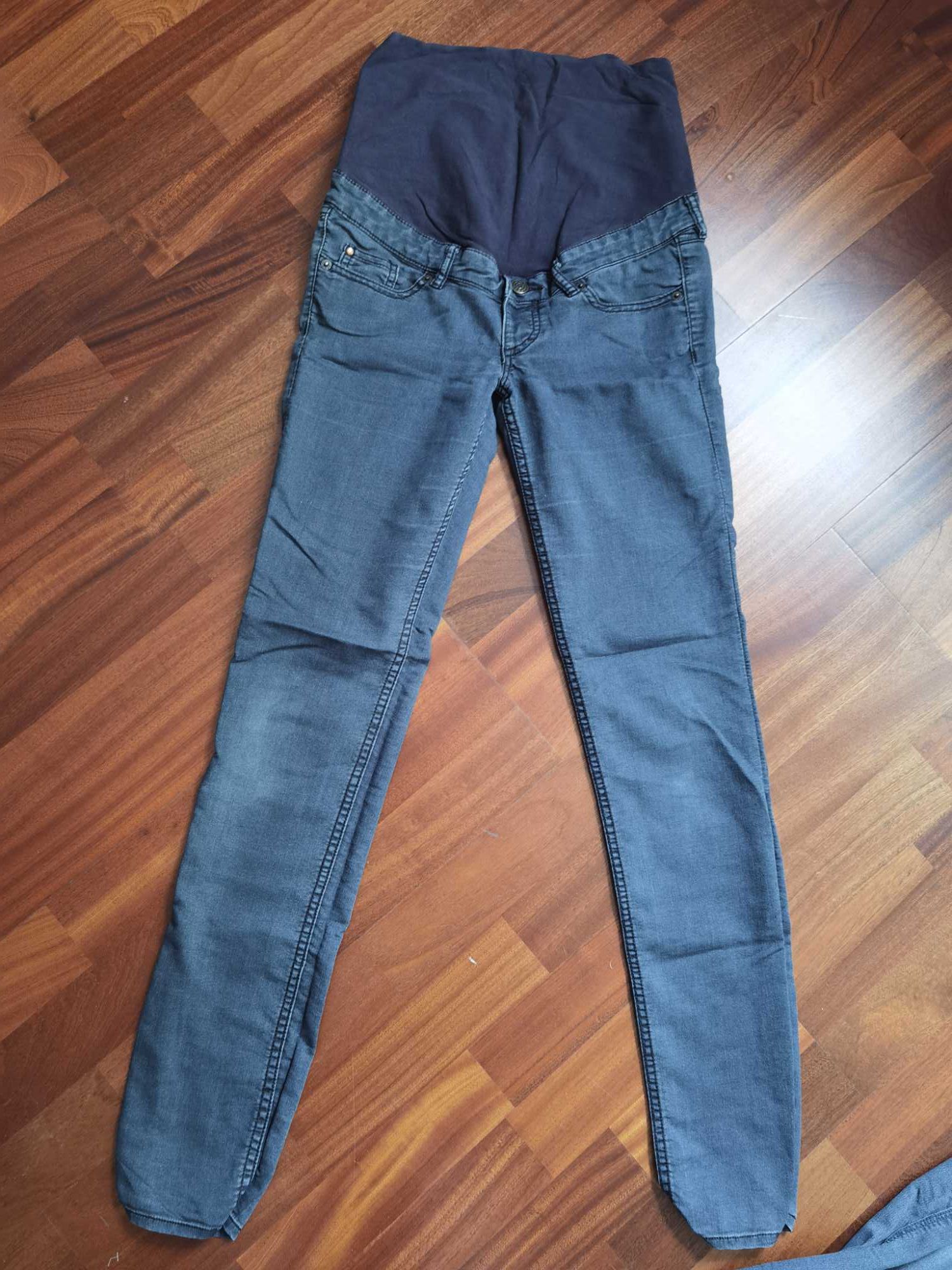 Spodnie jeansy 38 bluzki ciążowe HM mama