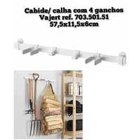 Cabide calha com 4 ganchos ikea vajert