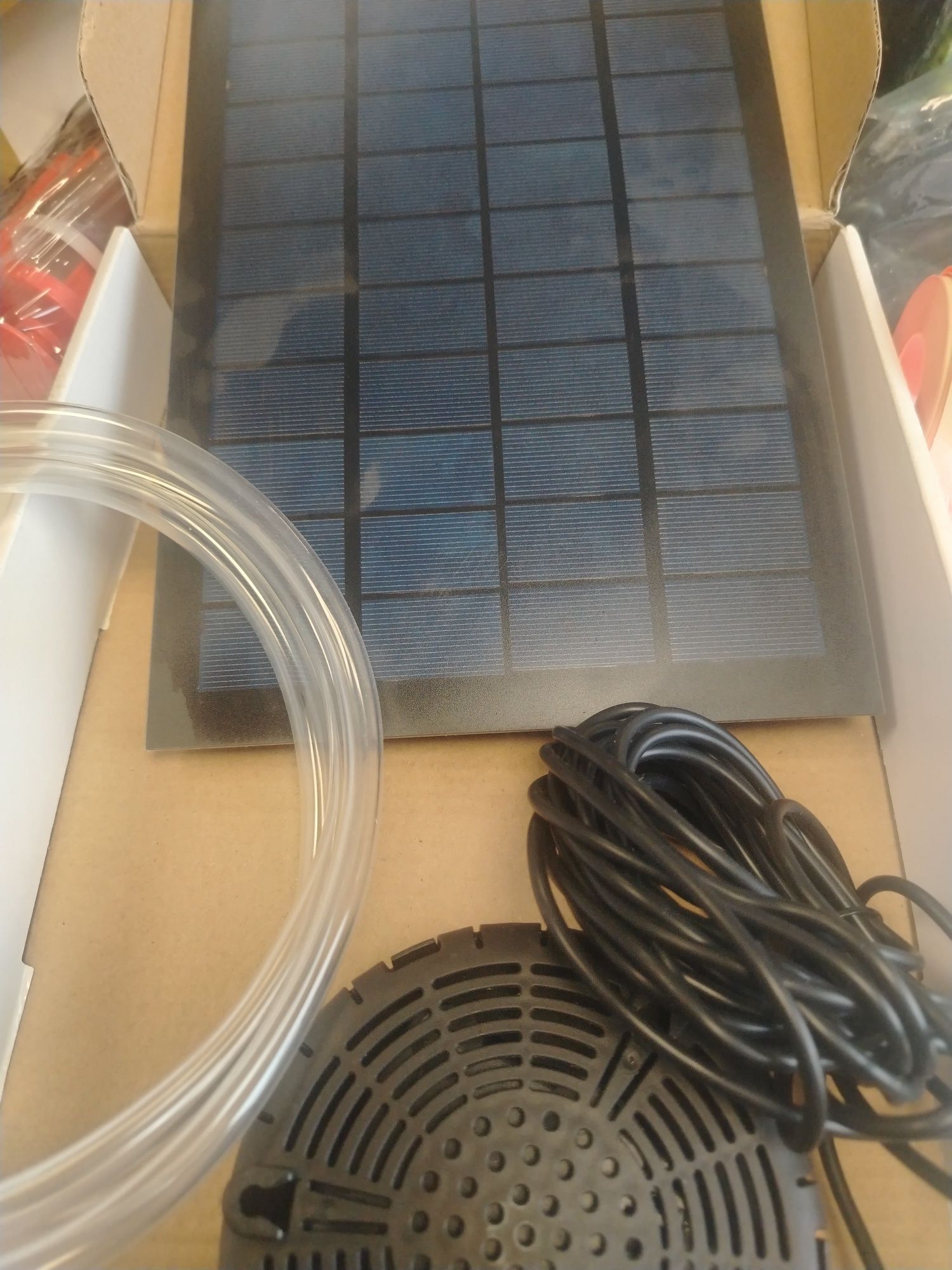 AISITIN Solarna fontanna 7 W,  pompa do stawu z przewodem wodnym 1,5 m