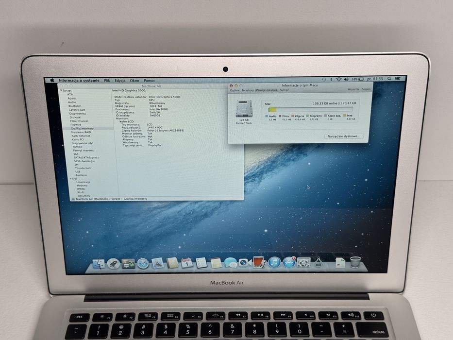 MacBook Air 13 (A1466) - 2013 - i5/4GB/128GB - faktura VAT 23%