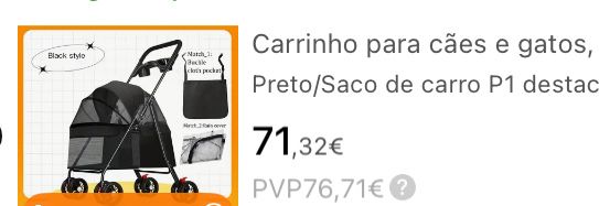 Carrinho para animais