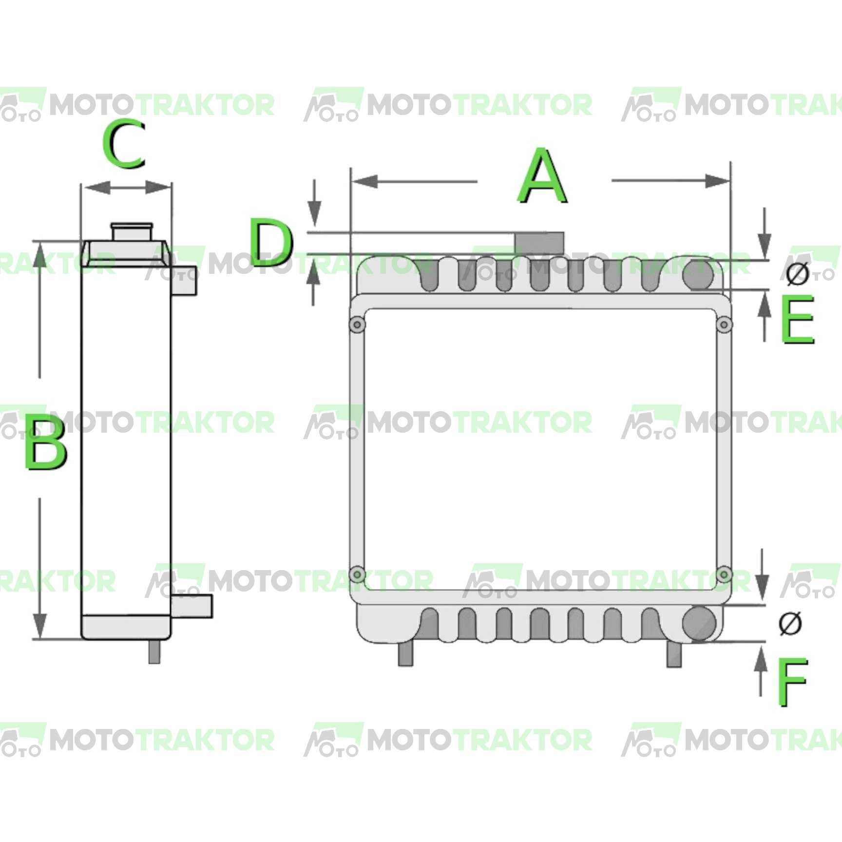 Chłodnica wody New Holland TL 80,90,100 Case JX 80U 90U 100U Fiat L95