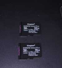 Карта памяти Kingston microSDHC 32GB, 16GB Class 10 U-I, V30, A1
