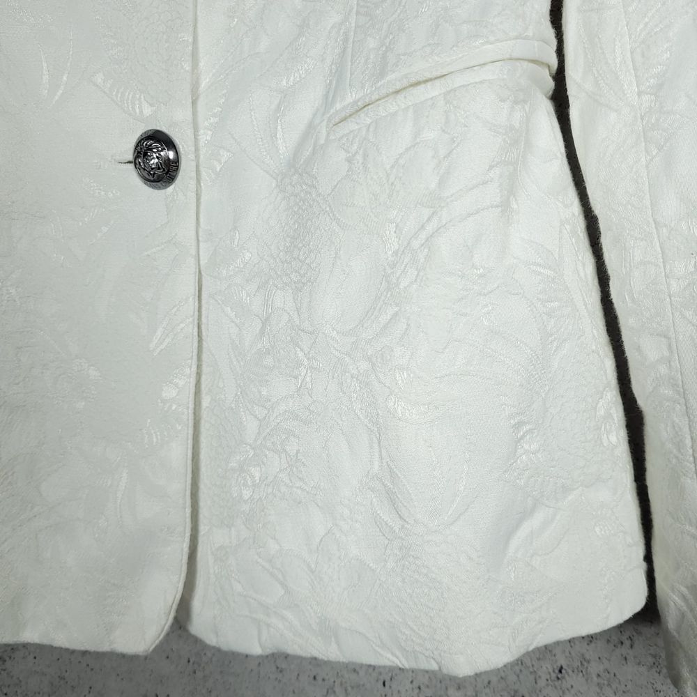Marynarka Versace Jeans Couture biała kwiecista, floral versace blazer
