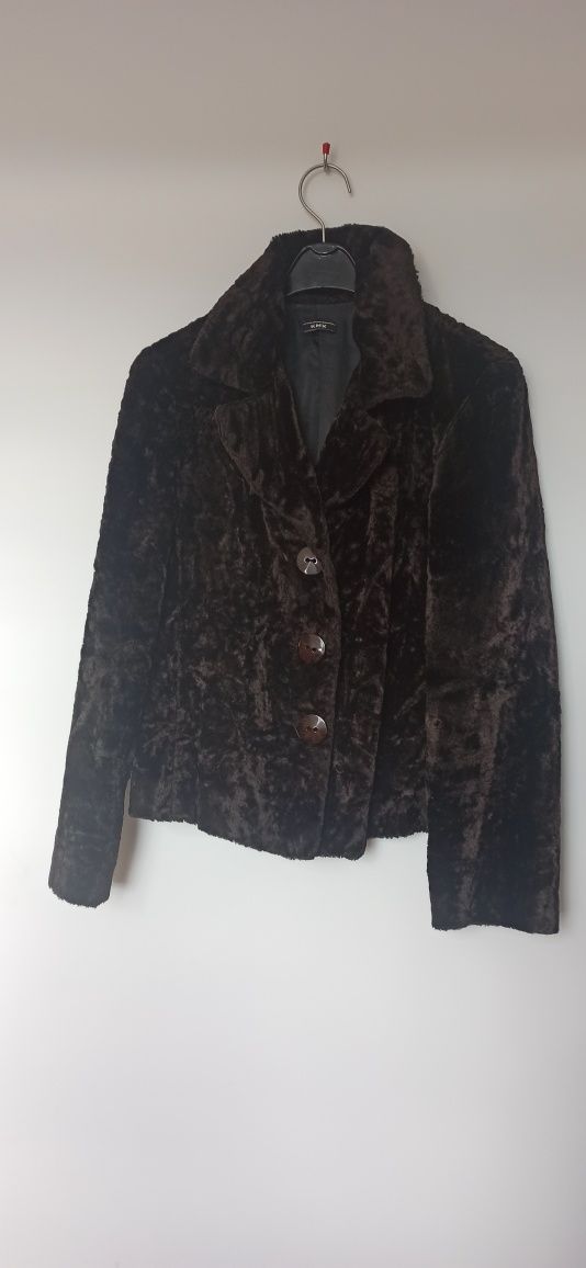 Futerko kurtka płaszczyk krótki XL ciemny brąz