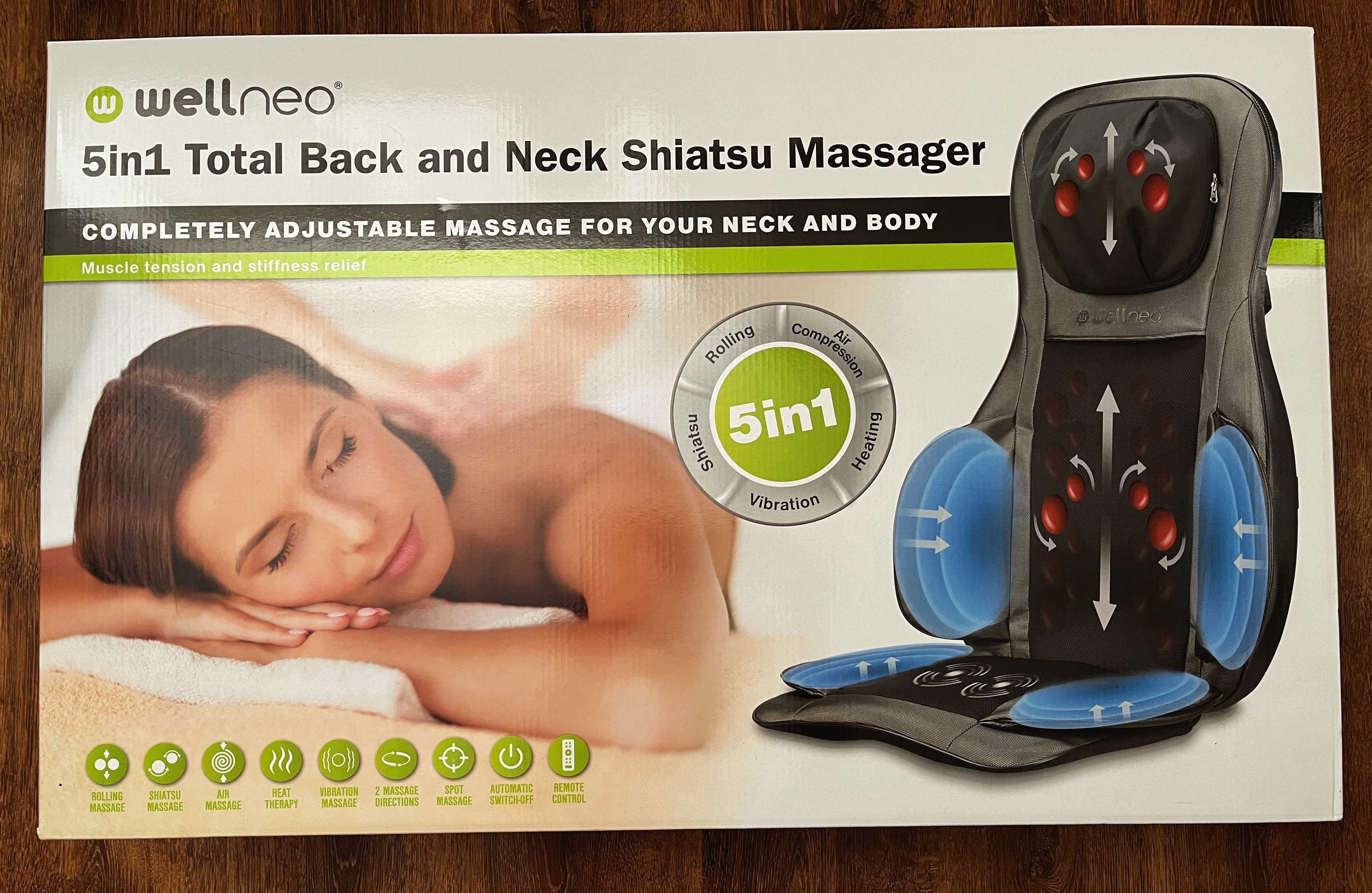 Masażer uciskowy Shiatsu 5w1 plecy kark Wellneo