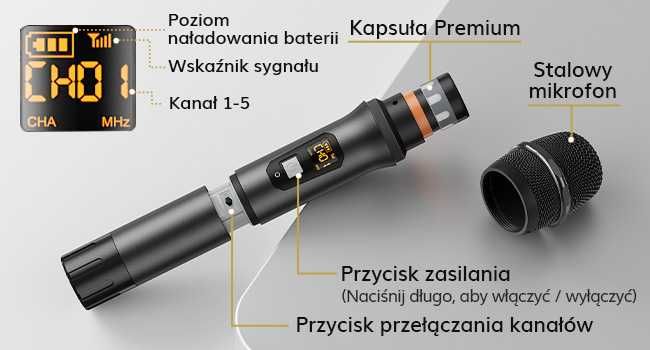 Karaoke Mikrofony TONOR bezprzewodowe na imprezę dla DJ do kościoła