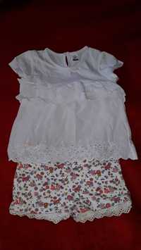 Дитячий літній комплект для дівчинки, футболка, блуза, шорти