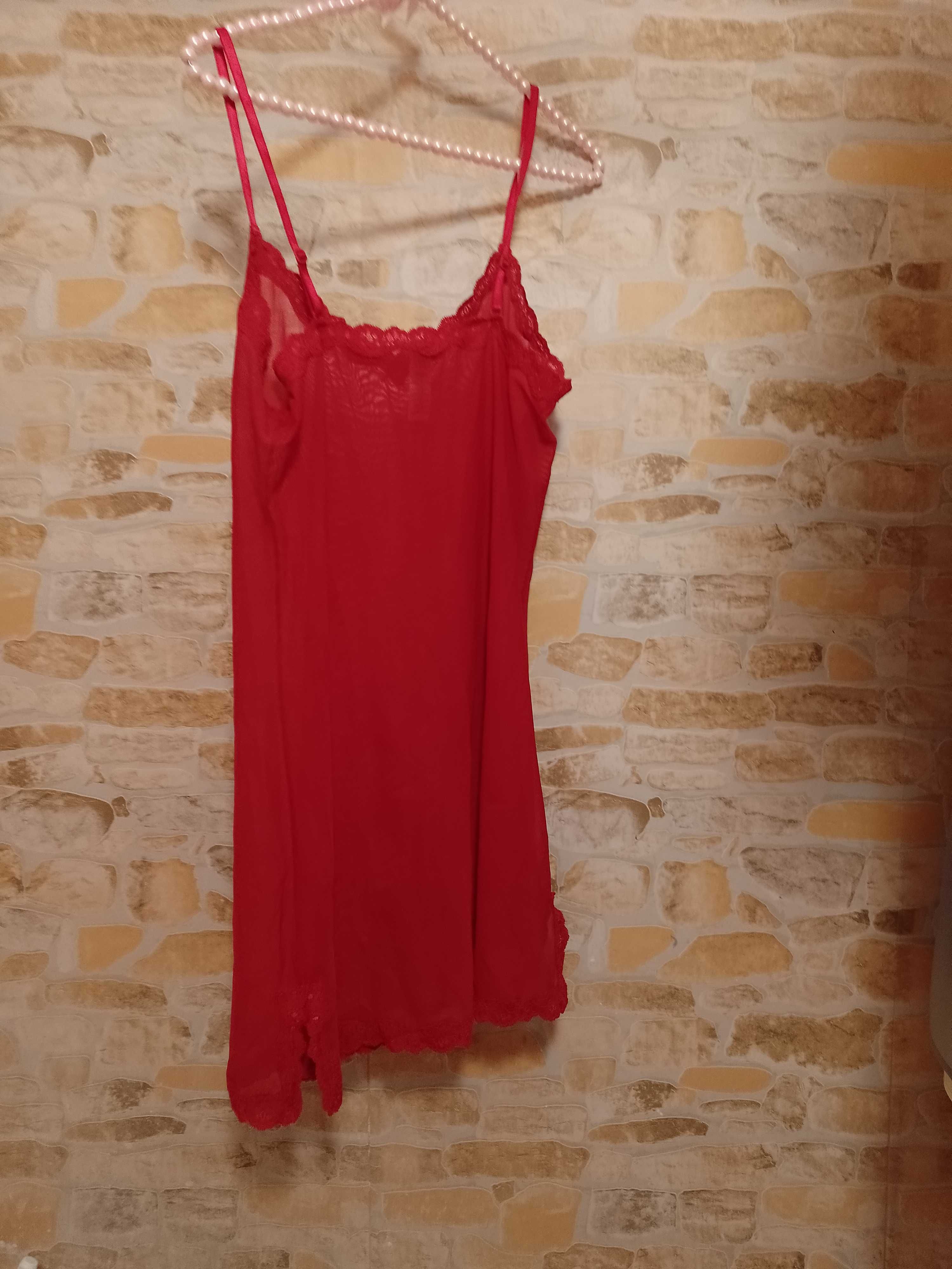 )40/42) (L/XL) H&M/ czerwona halka/ koszulka nocna