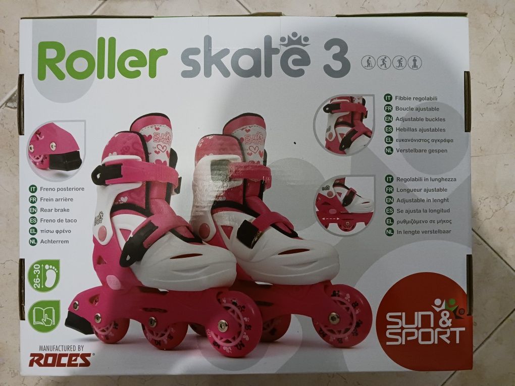 Patins em linha mais proteções