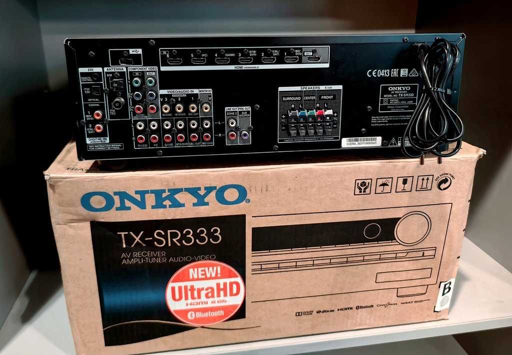 Amplituner Onkyo TX SR 333 Bluetooth  USB mp3 wzmacniacz kino domowe