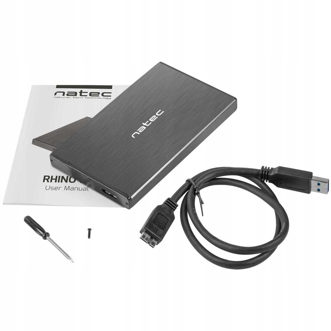 Obudowa na dysk HDD/SSD zewnętrzna NATEC RHINO GO SATA3 2.5 USB3.0 LED