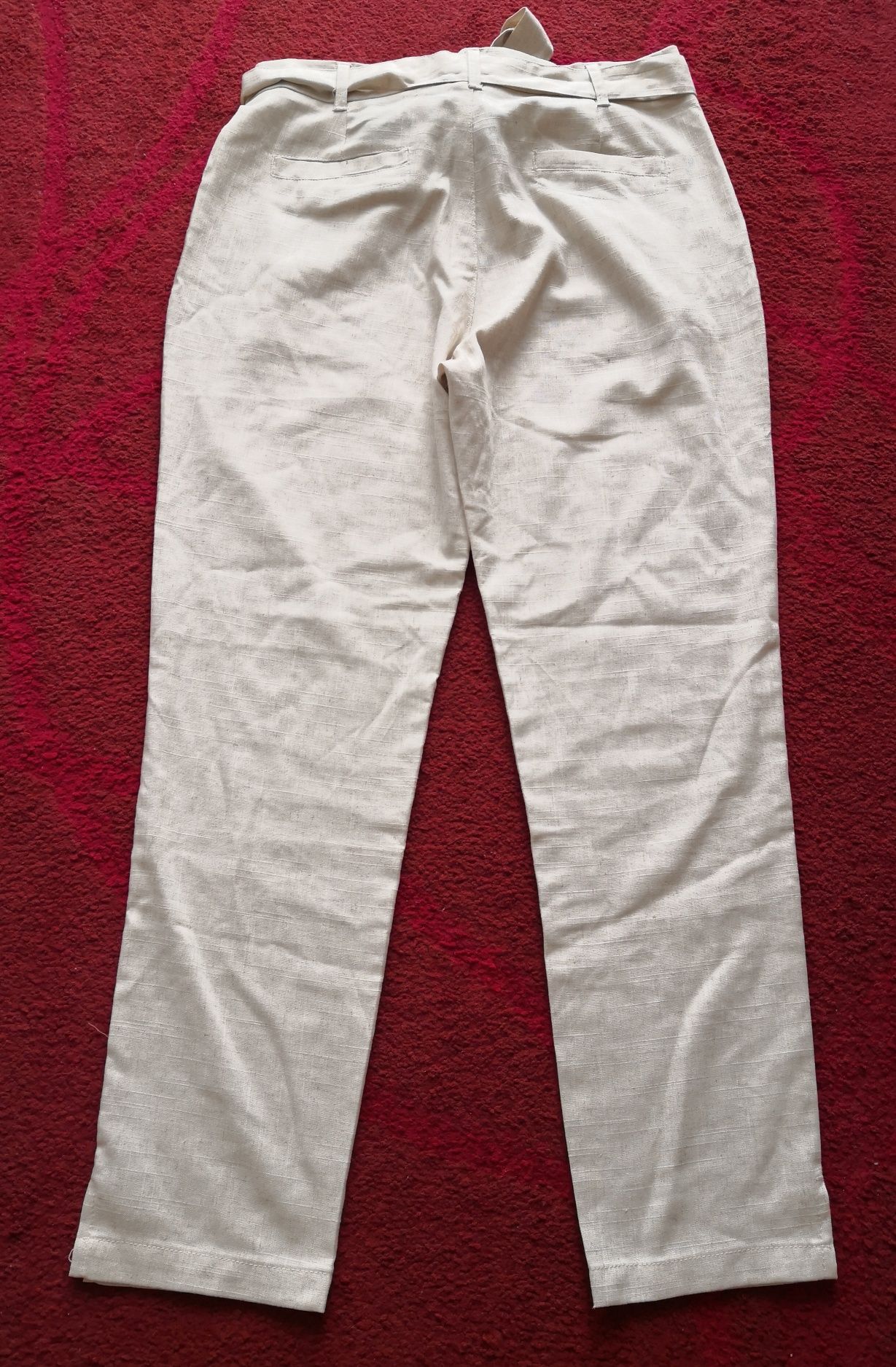 NOWE letnie beżowe spodnie z lnem Greenpoint rozmiar 38