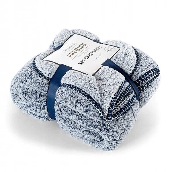 Koc 200x220 Narzuta na Łóżko Mikrofibra Baranek Koala Granat+Biały