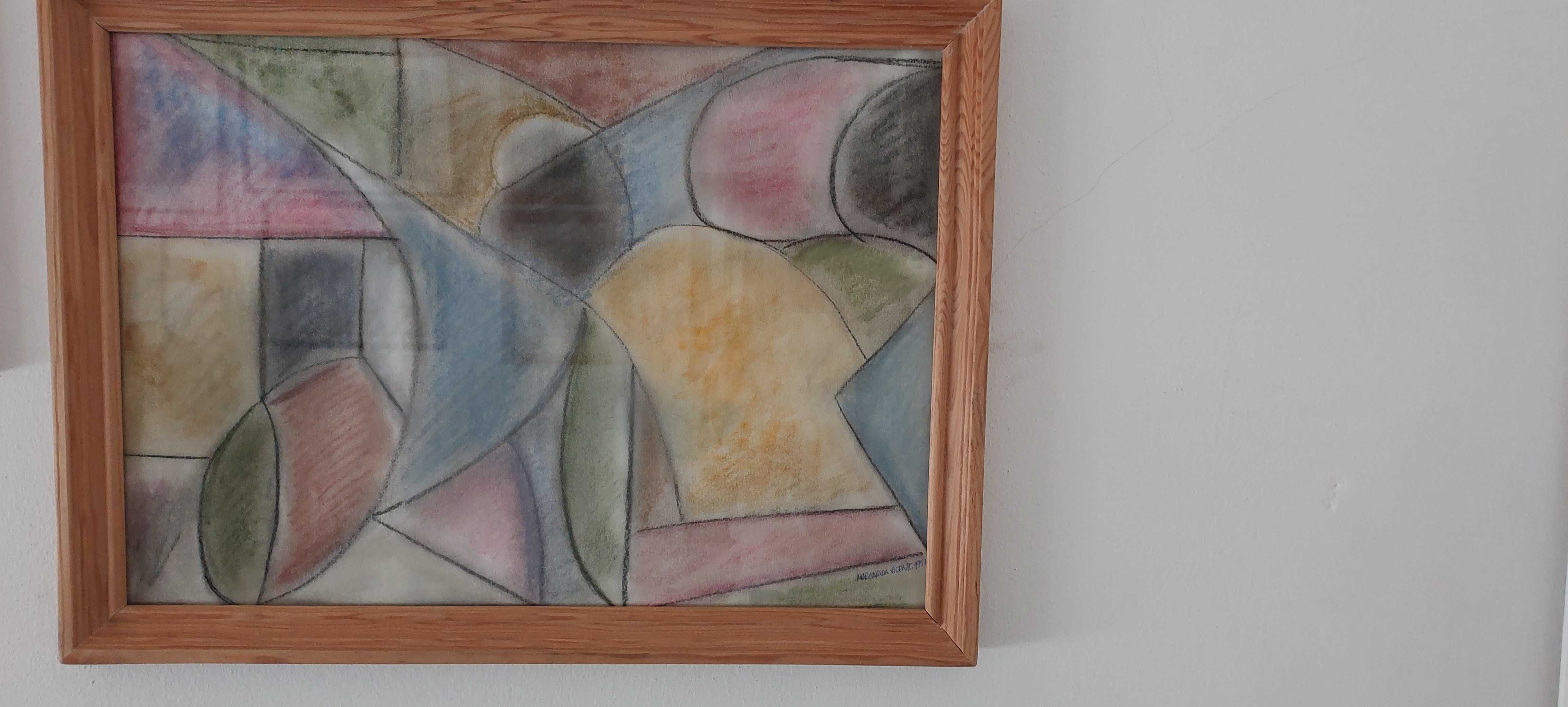 Quadros ,pintura a pastel sobre tela e sobre cartão