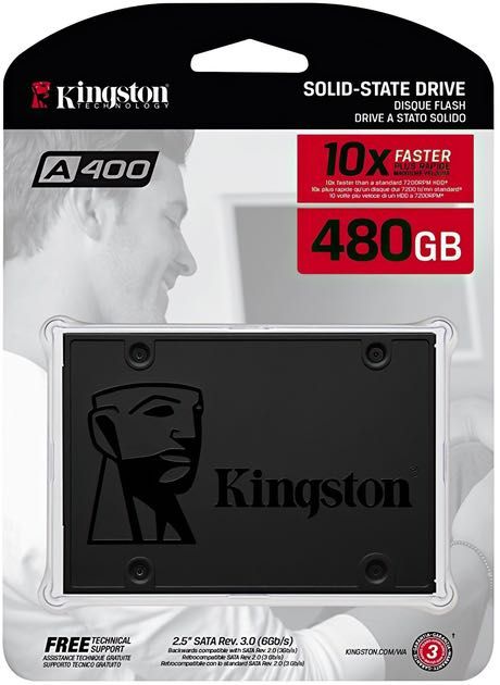 SSD диск Kingston SSDNow A400 480GB 2.5» SATAIII 3D V-NAND