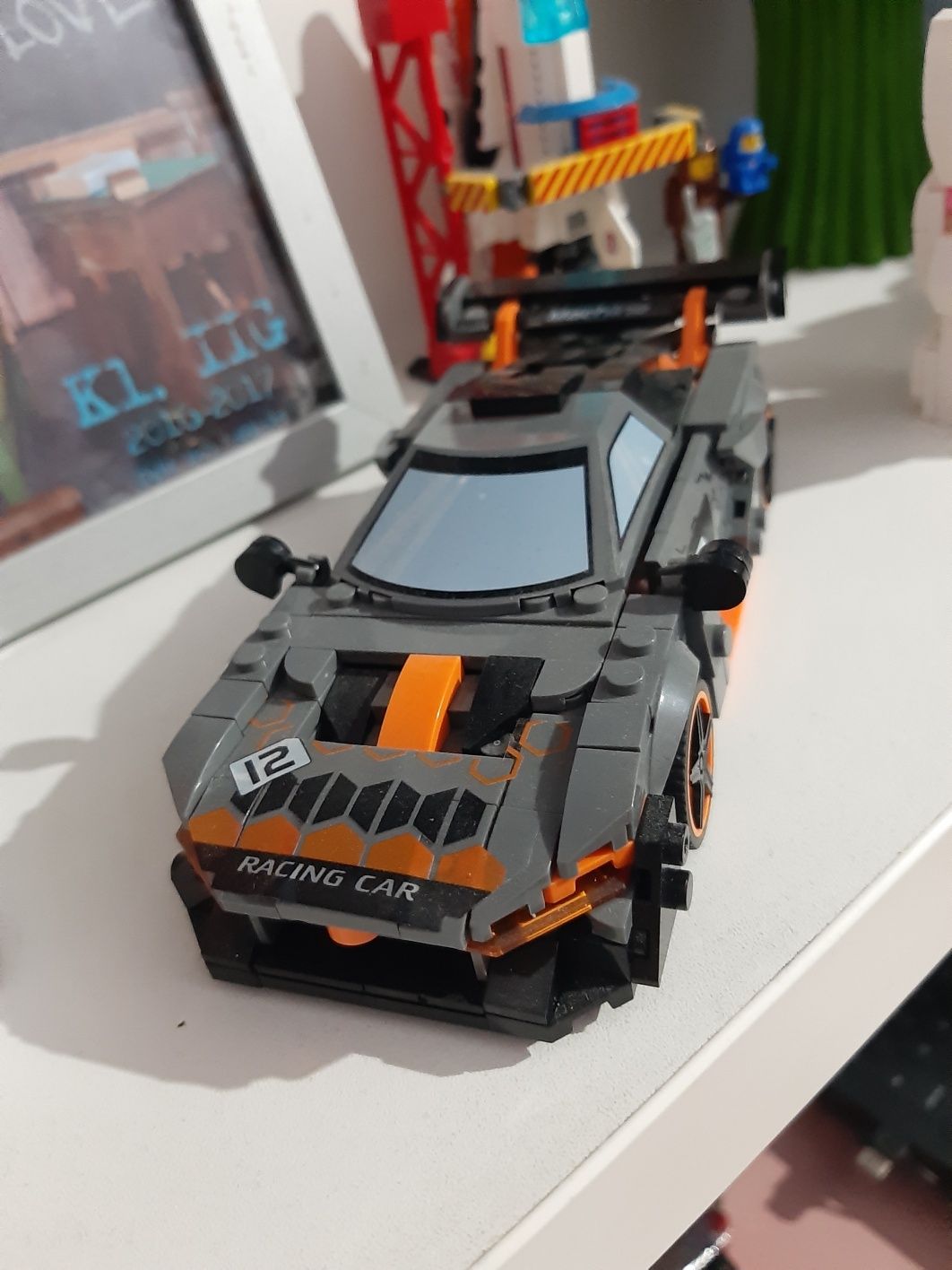Zestaw samochód jak lego, świecący klocek, auto