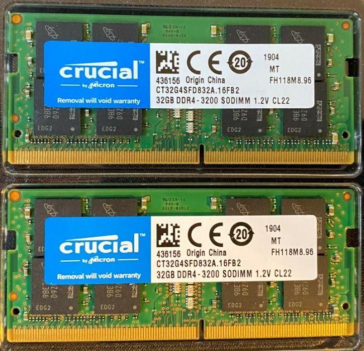 RAM 64GB 2x32GB PC4 21300 23400 25600 DDR4 2666 2933 3200 sodimm