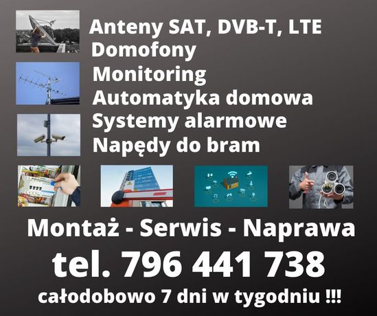 Anteny, monitoring, domofony, automatyka - montaż, serwis, naprawa!