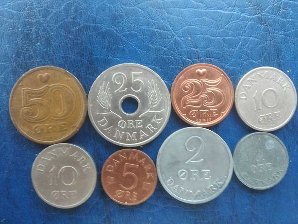Набор монет Дании 8шт 1956-1994гг