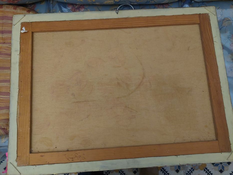 Lindo quadro a óleo flores com moldura m sousa pintura