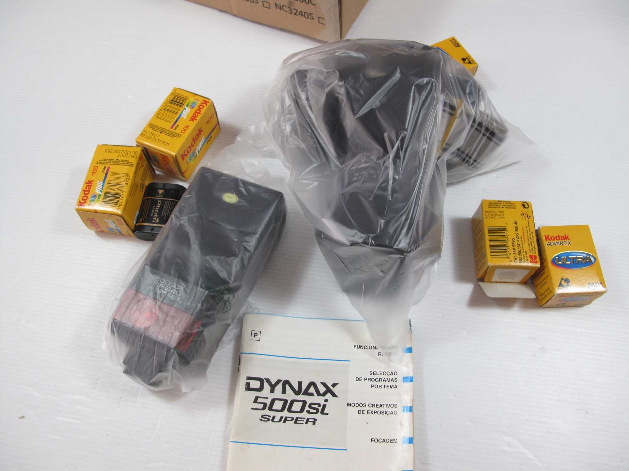 Minolta (Sony) Dinax 500si + lente +flash - Maquina de Rolo