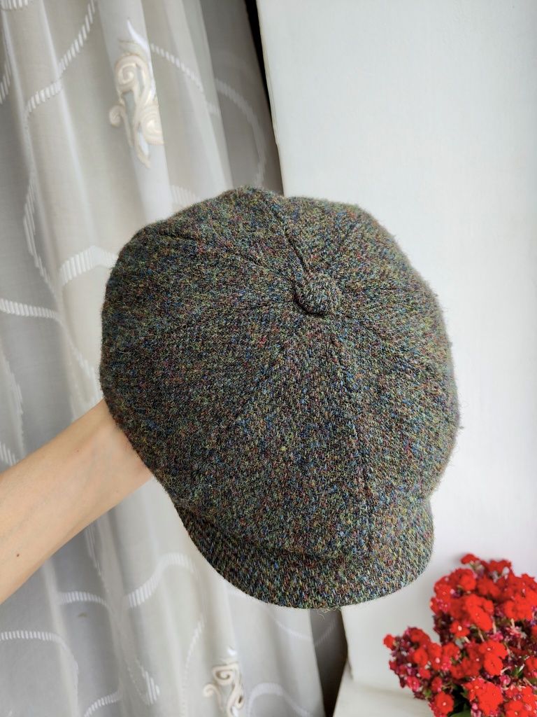 Шерстяна кепка восьмиклинка Harris Tweed 59-60 кашкет картуз хулиганка