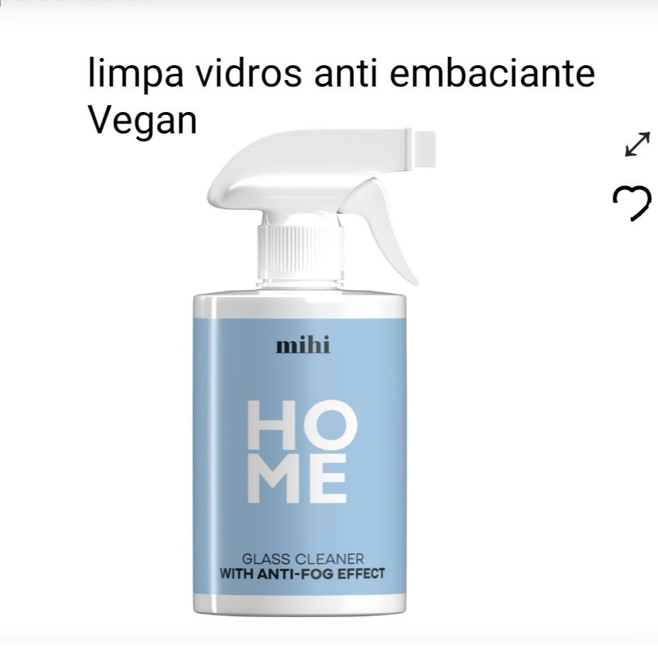 Limpa vidros anti embaciante vegan