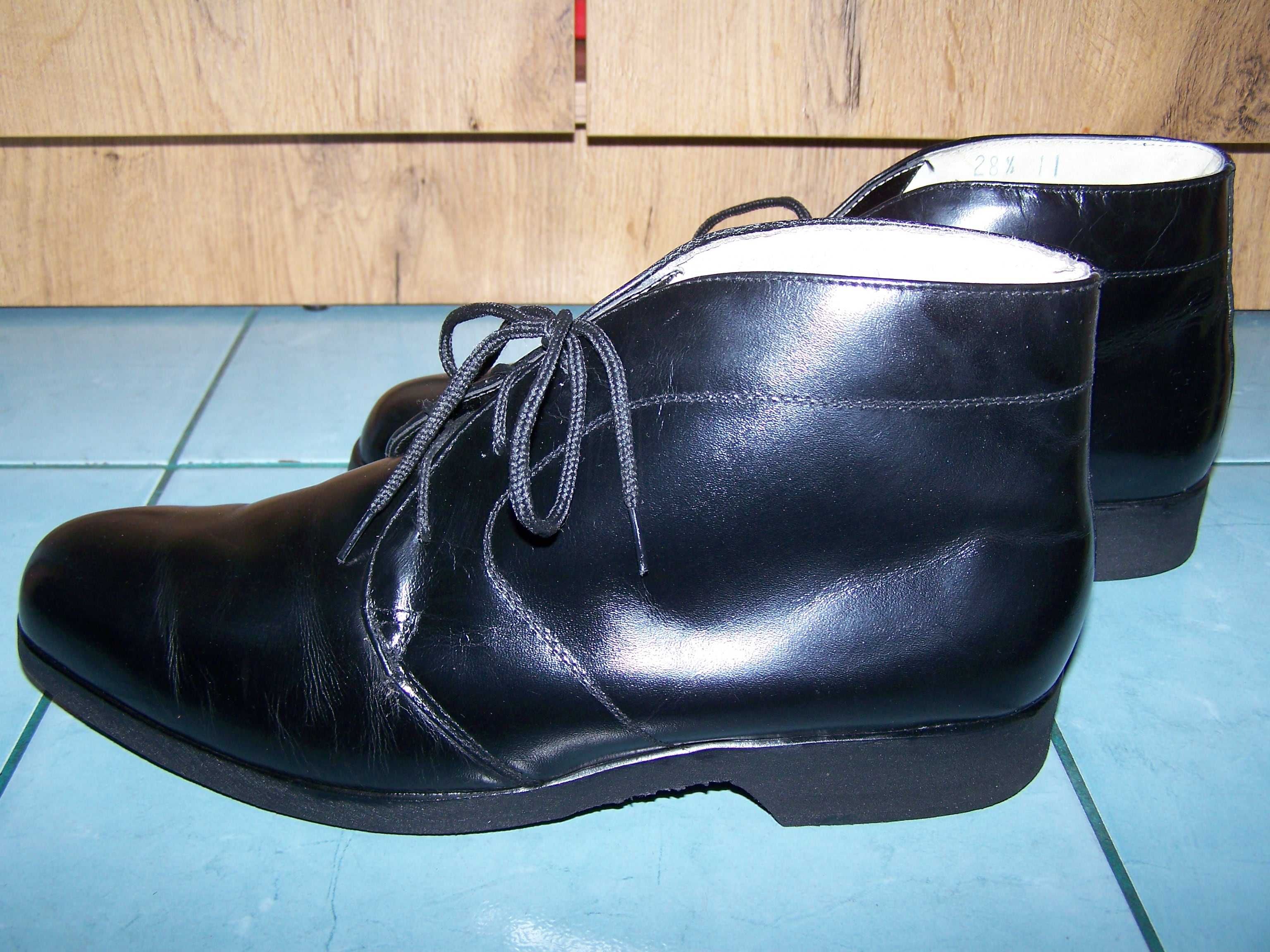 buty wojskowe służbowe botki trzewiki czarne skórzane rozm. 28,5 ociep