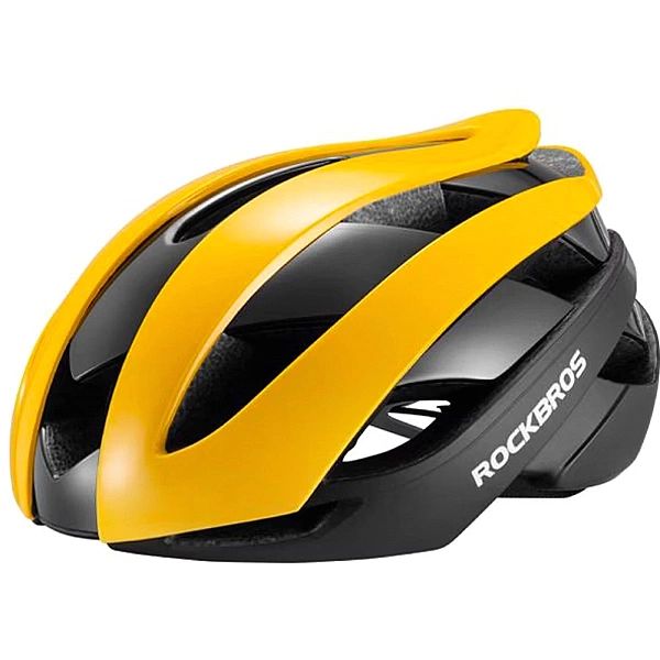 Kask rowerowy Rockbros rozmiar M - żółto-czarny