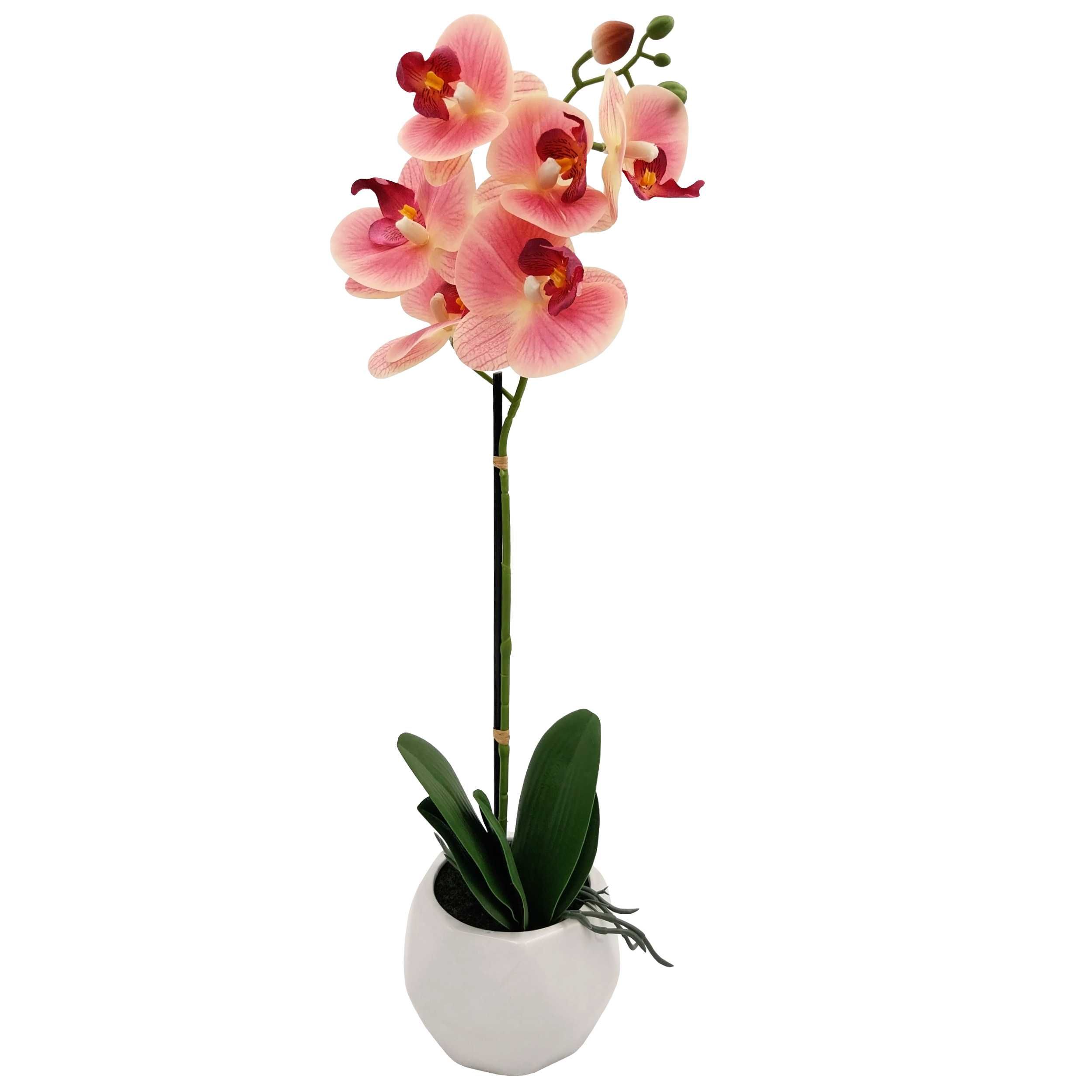 Storczyk sztuczny różowy wysoki kwiat w doniczce 50 - 60cm orchidea