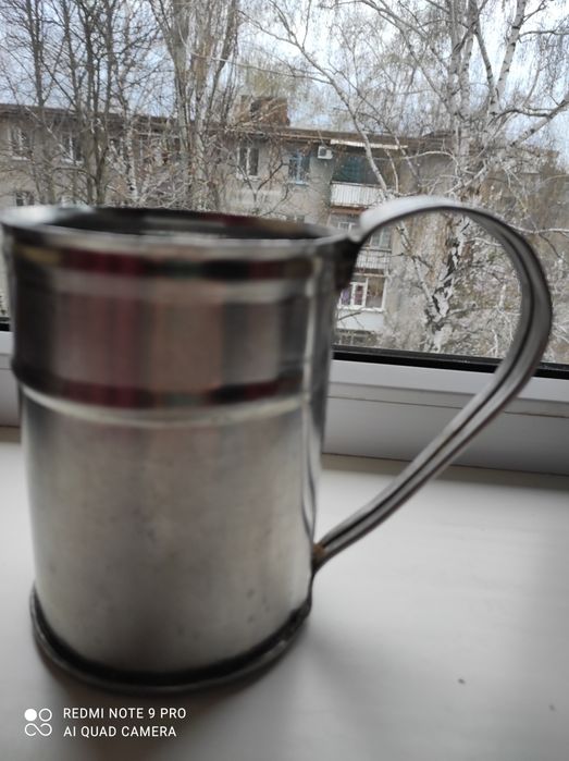 Продам чашку с нержавейки 1,5 л.емкость, 230гр.