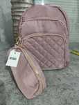 Mochila cor de rosa com estojo Nova