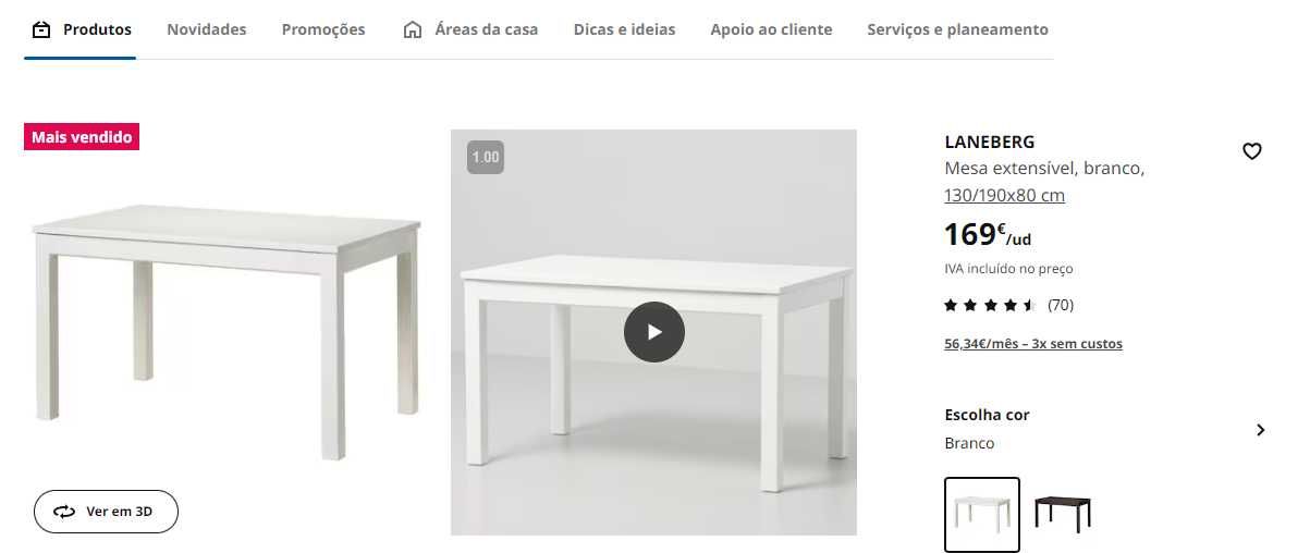 Mesa Extensível com 6 cadeiras IKEA