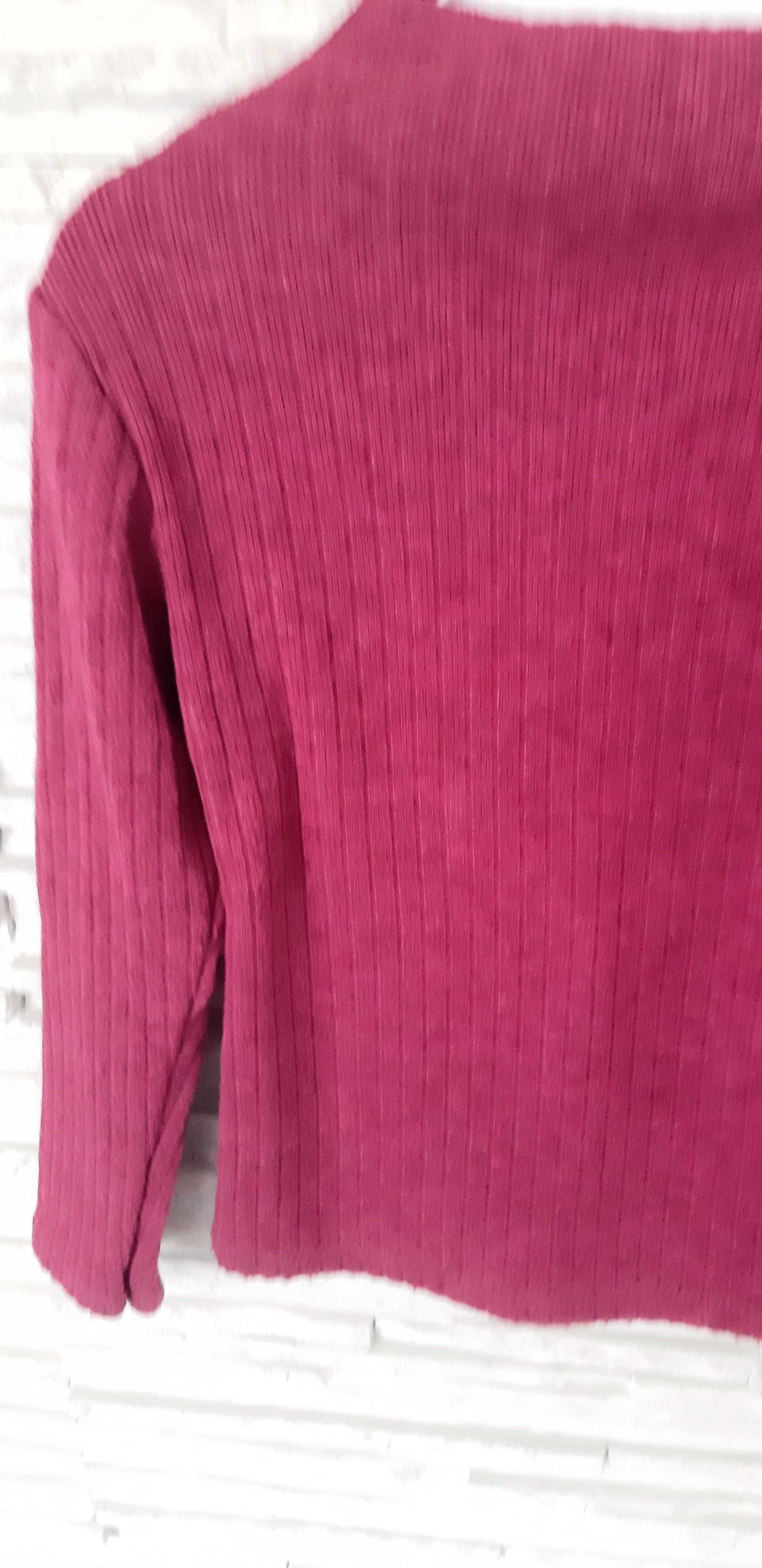 SWETER sweterek elegancki w prążek jagodowy 104 jak nowy dziewczynka