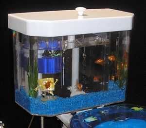 Fish and Flush depósito autoclismo aquário
