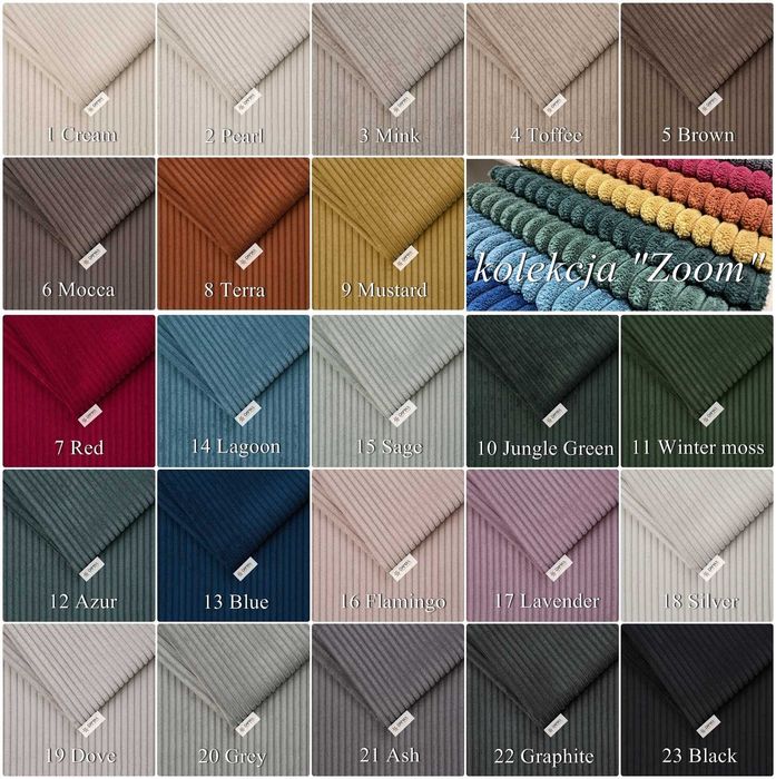 Narożnik Noko Tkanina Sztruks Lub Inne Dostawa Cała Polska!