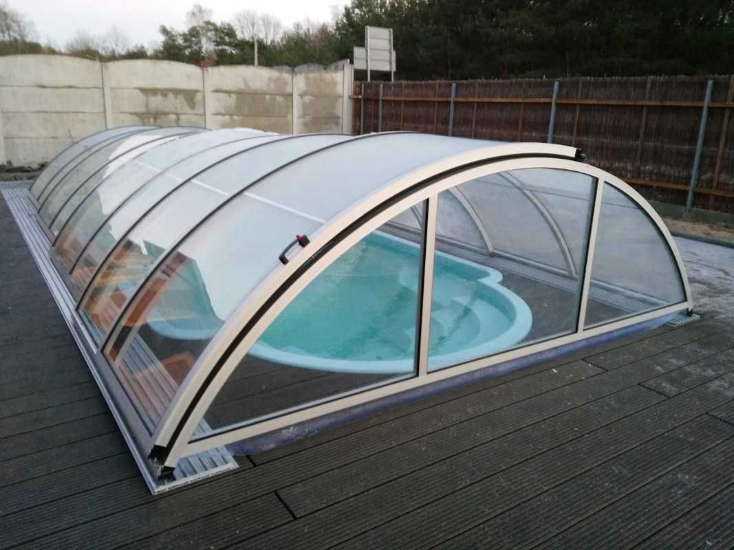 Zadaszenie basenowe 10,90 x 3,90 x 1,32m lite złożone od producenta !