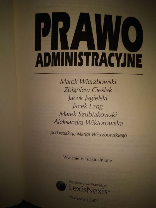 Prawo Administracyjne M.Wierzbowski, Zbigniew Cieślak i inni