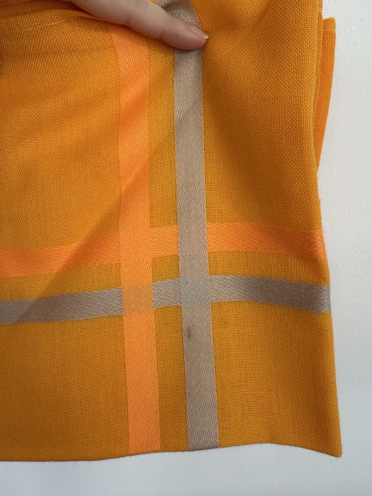 Obrus pomaranczowy szary  serwetki matetiałowe