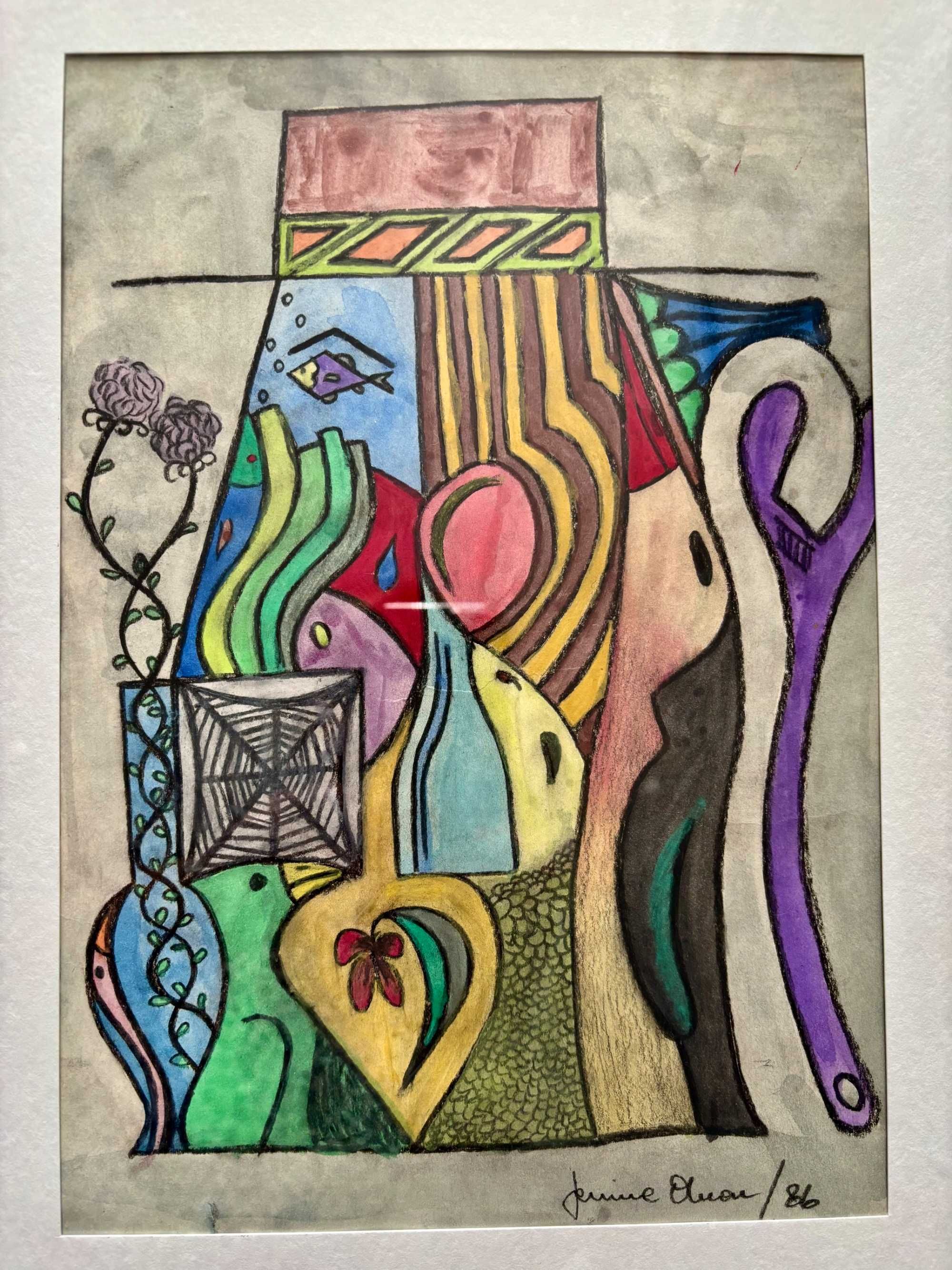 Obraz – akwarela, oprawiony i oszklony, 52 x 52 cm