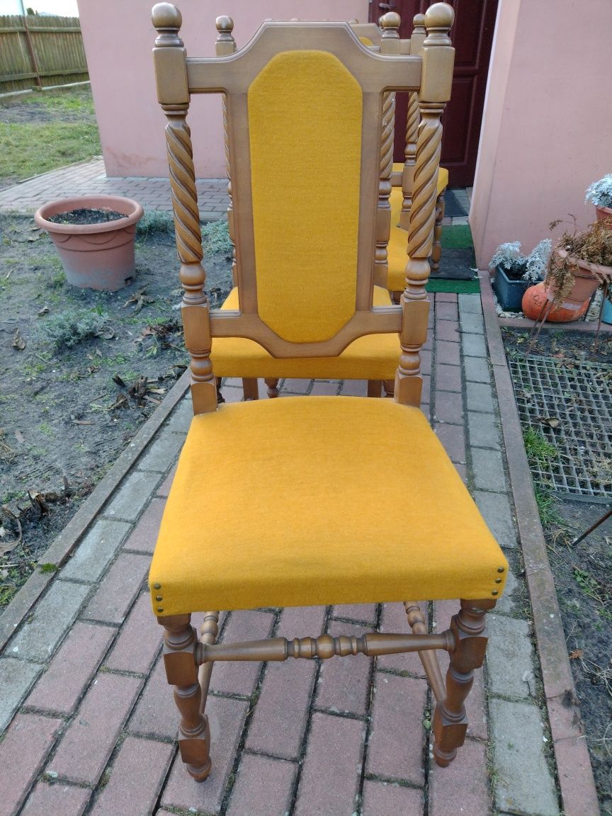 Krzesła lite drewno dębowe