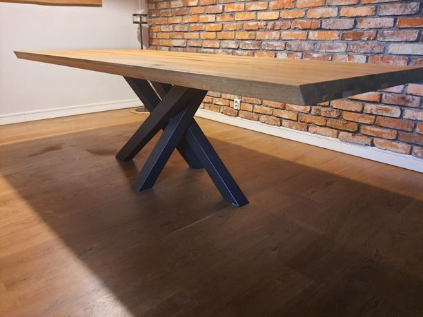 Stół industrialny z litego drewna dębowego duży